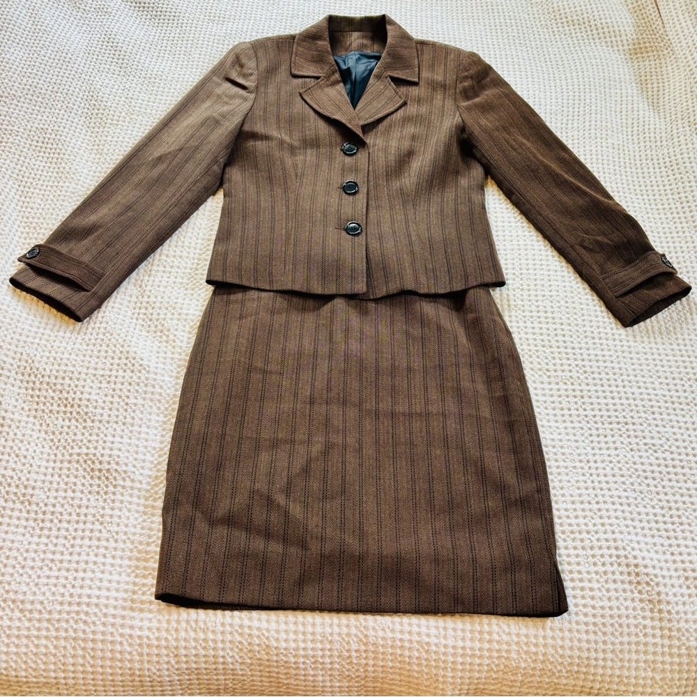 Elliott Lauren Brown Tan Pencil Skirt Work